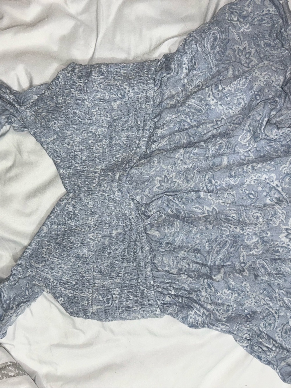 Light Blue Paisley Tank Top